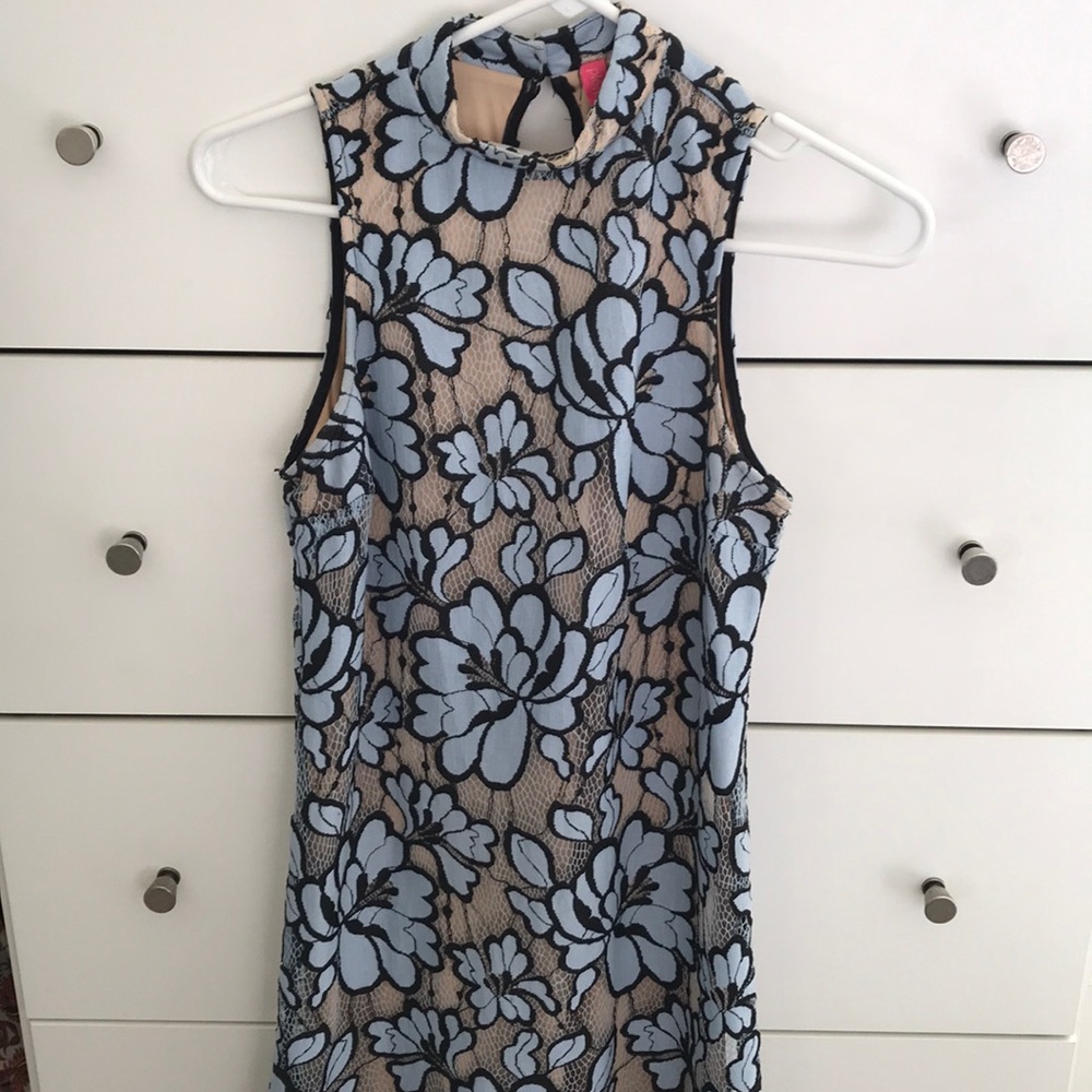 Plenty by Tracy Reese blue and black lace dress